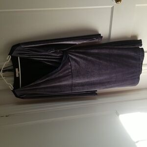 Silver velvet, LOFT, wrap dress.